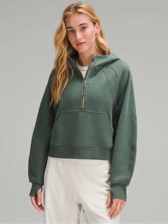 lululemon athletica Tops - lululemon athletica Dark Forest Green Half-Zip Hoodie